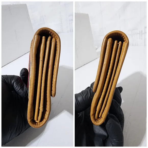 MCM Women's Tan and Red Leather Wallet - Picture 8 of 16